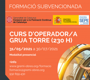 curs d'operador grua torre